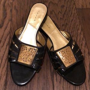Tahari black patent leather